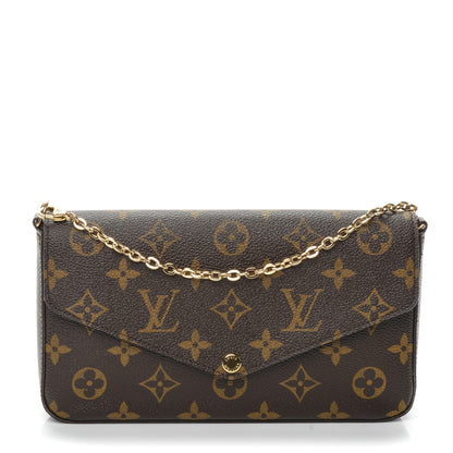 Louis Vuitton Monogram Pochette Felicie Chain Wallet Fuchsia 1 of 8