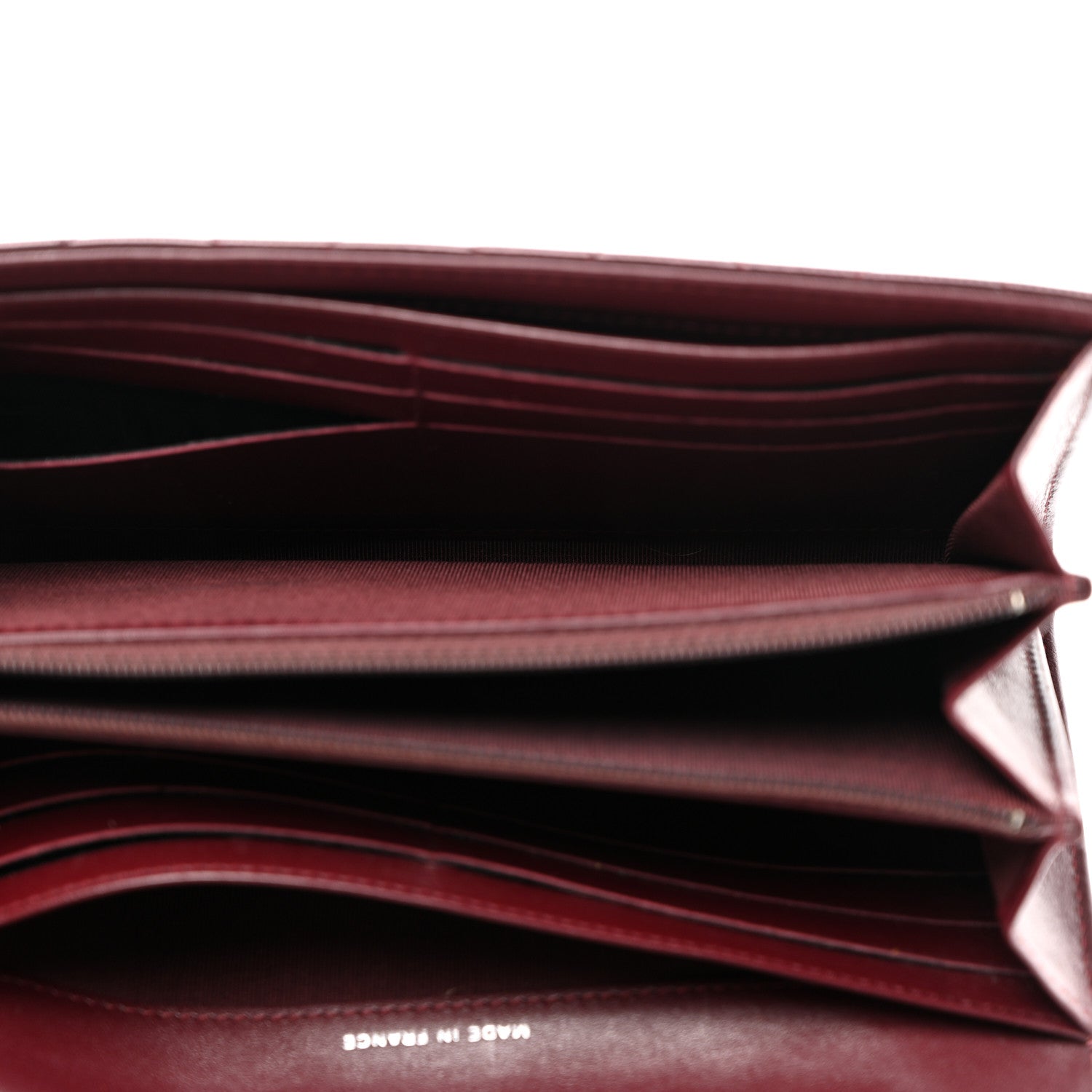 Chanel Striated Patent Quilted Large Gusset Flap Wallet Bordeaux 5 of 8