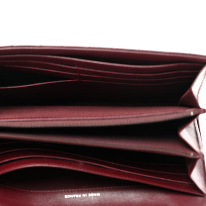 Chanel Striated Patent Quilted Large Gusset Flap Wallet Bordeaux 5 of 8