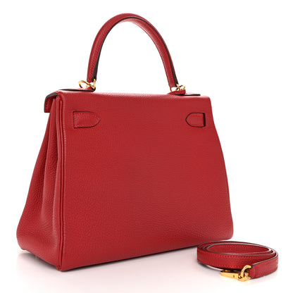 Hermes Togo Kelly Retourne 28 Rouge Grenat 3 of 11