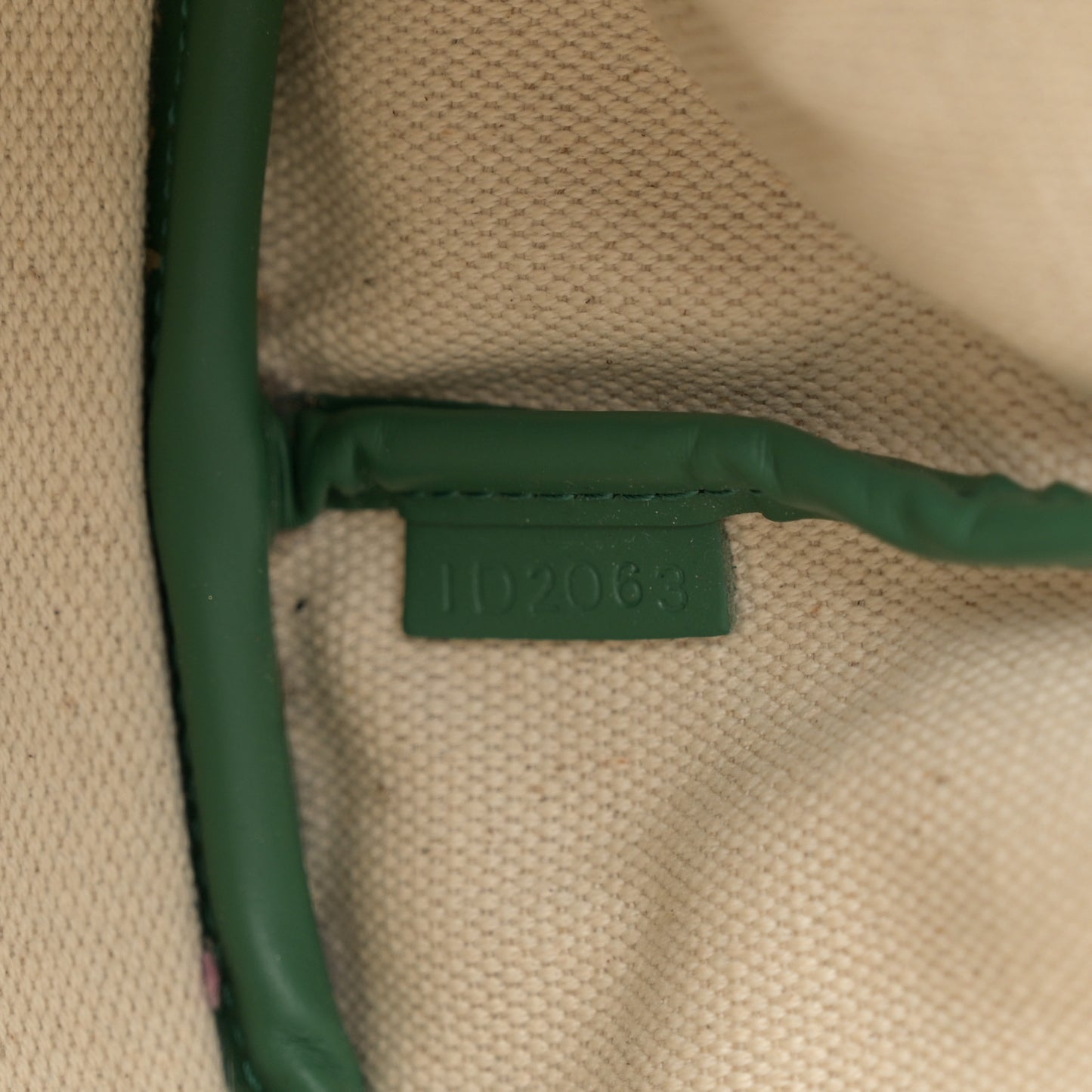 Grained Calfskin Canvas 1920 Oh! Tote Ruban PM Green Silver