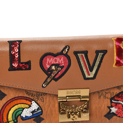 MCM Visetos Large Patricia Love Patch Wallet On Chain Cognac 11 of 11