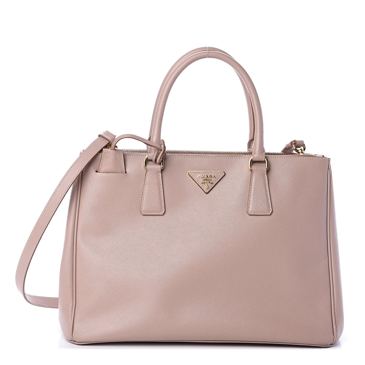Saffiano Medium Galleria Double Zip Tote Cammeo