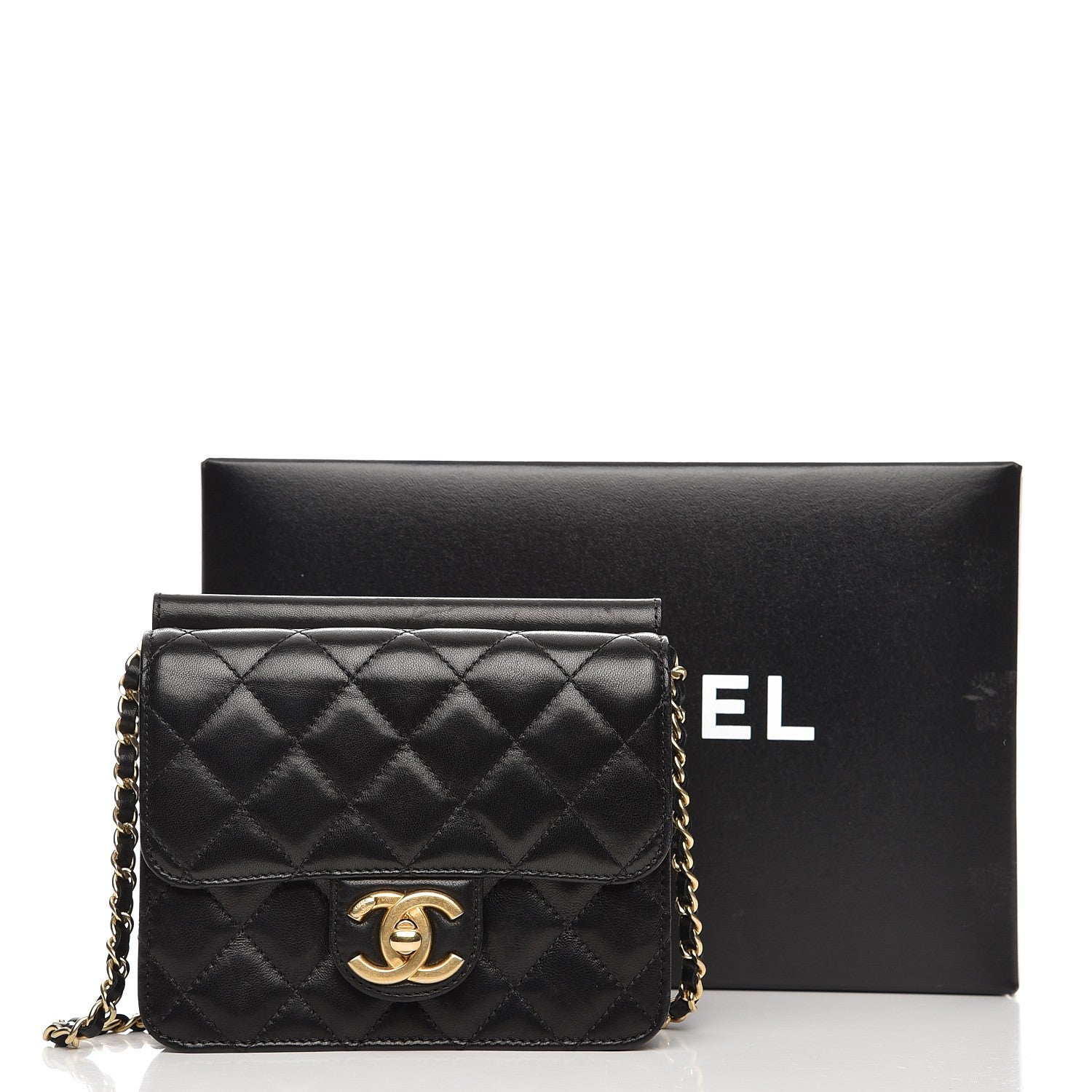 Chanel Lambskin Quilted Crossing Times Mini Flap Black 10 of 10