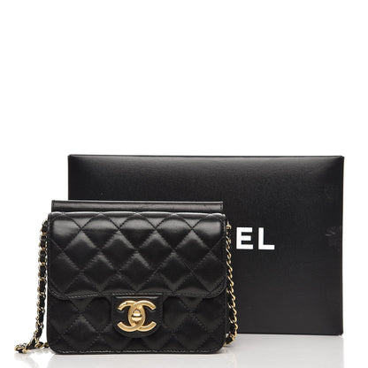 Chanel Lambskin Quilted Crossing Times Mini Flap Black 10 of 10