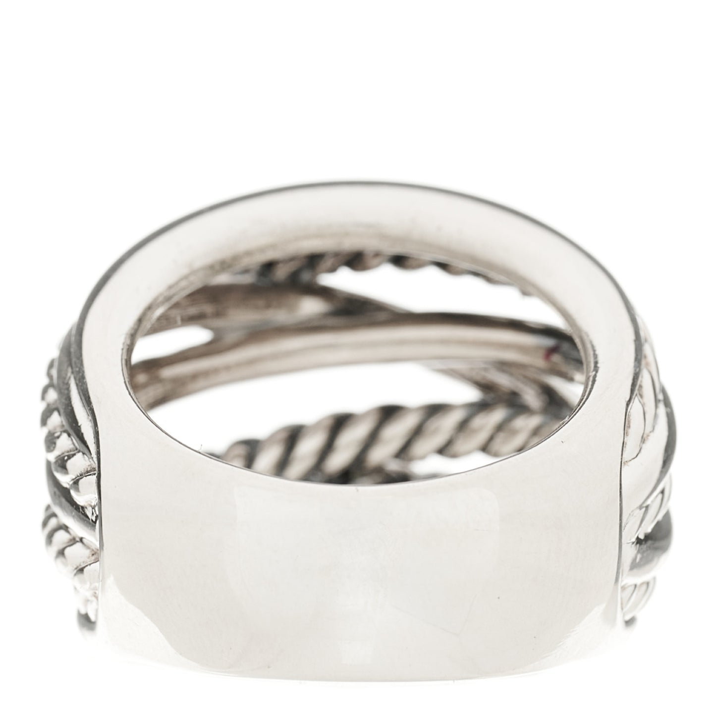 Sterling Silver 18mm Wide Crossover Cable Ring 54 7