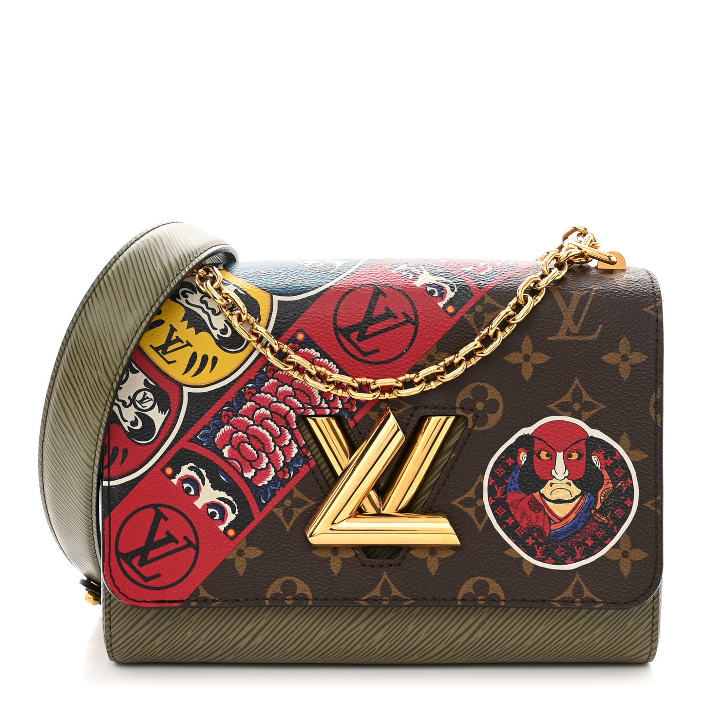 Epi Monogram Kabuki Twist Shoulder Bag MM Green