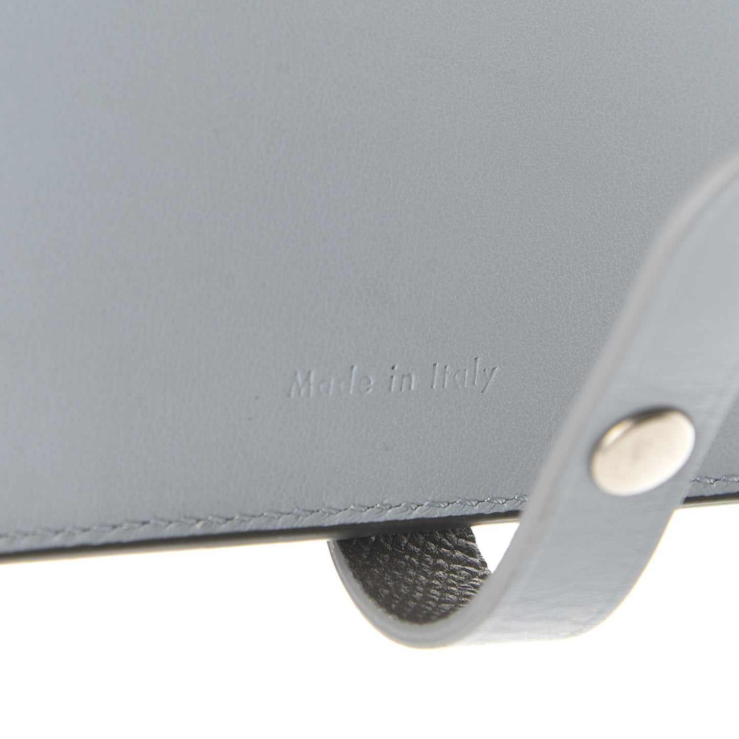Grained Calfskin Medium Multifunction Strap Wallet Grey