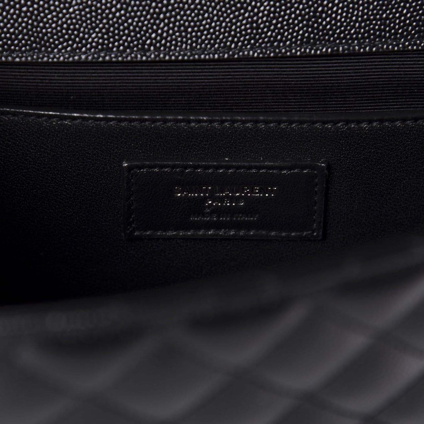 Grain De Poudre Textured Mixed Matelasse Triquilt Medium Monogram Satchel Black