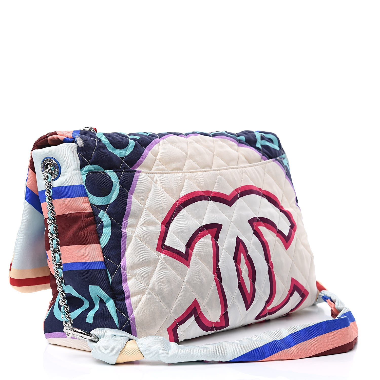 Chanel Fabric Quilted Printed Flap Multicolor 3 of 14