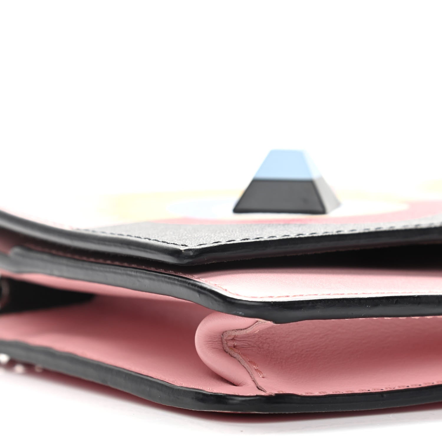 Fendi Vitello Elite Century Hypnoteyes Studded Tube Wallet On Chain Bubblegum Multicolor 7 of 8