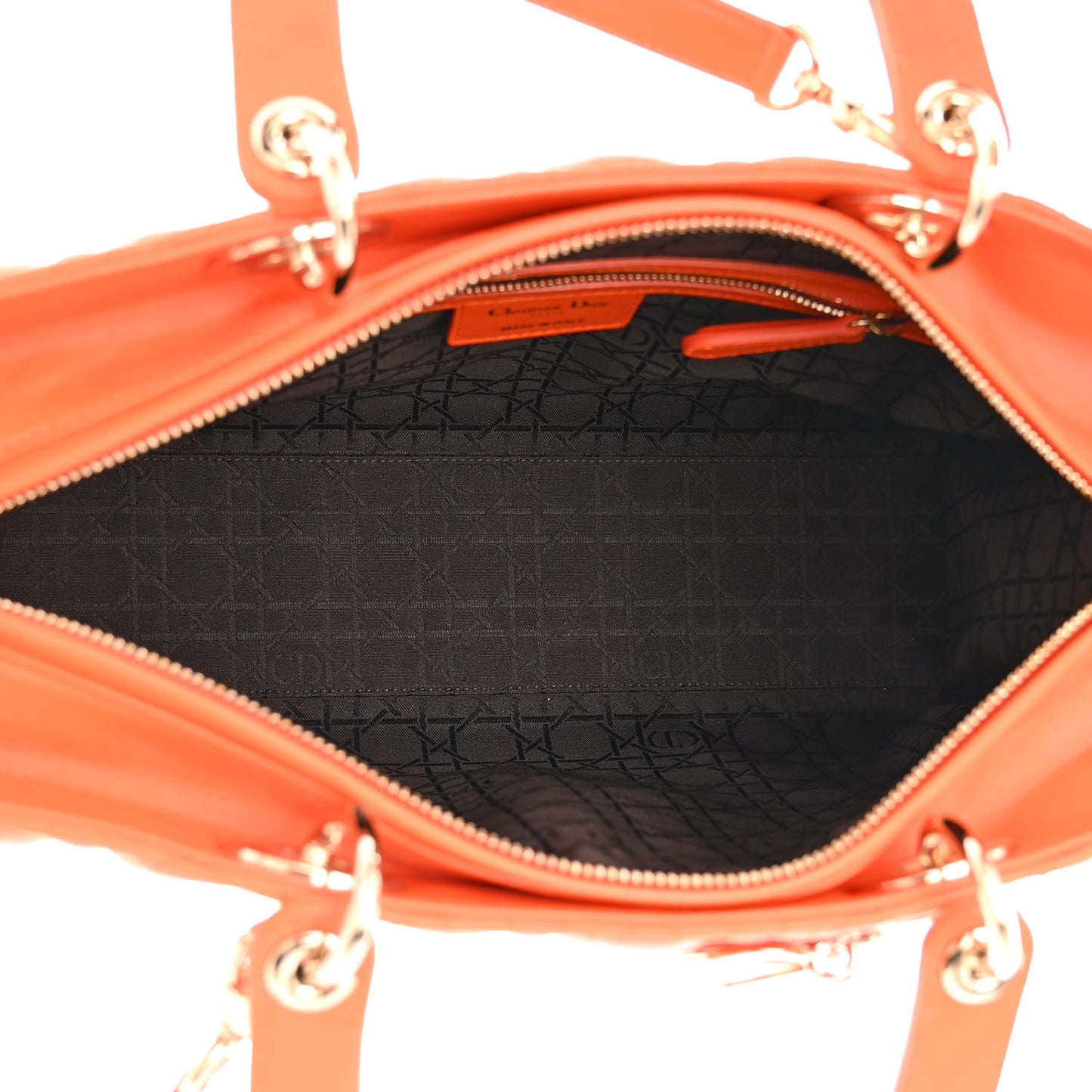 Lambskin Cannage Large Lady Dior Orange