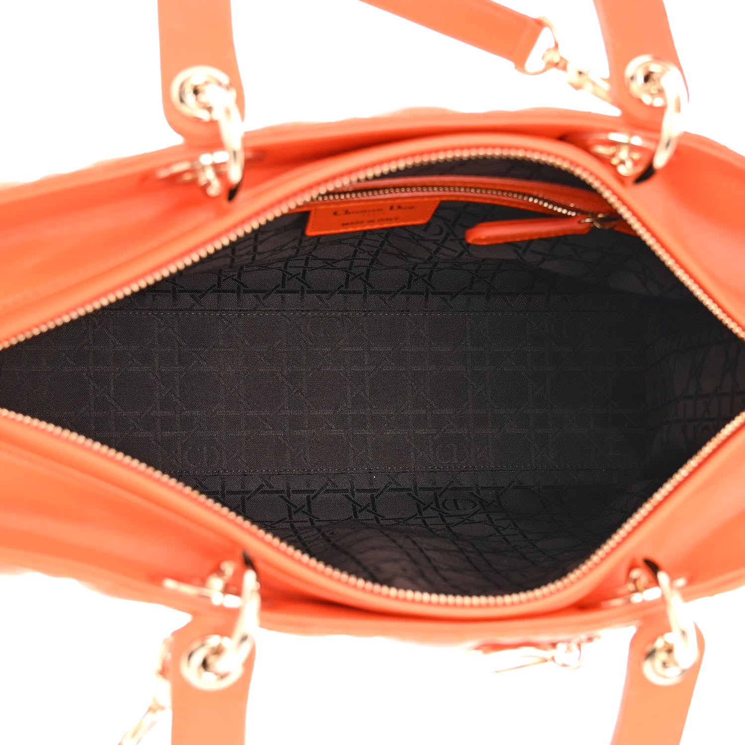 Christian Dior Lambskin Cannage Large Lady Dior Orange 5 of 12
