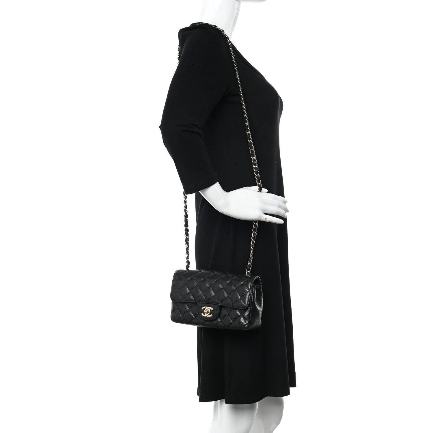 Chanel Caviar Quilted Mini Rectangular Flap Black 2 of 12