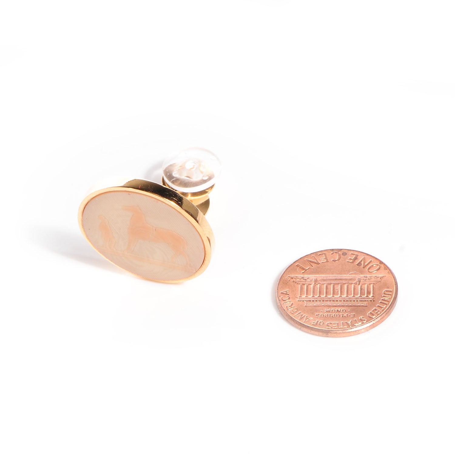 Hermes Caleche Clip On Earrings Gold 2 of 5