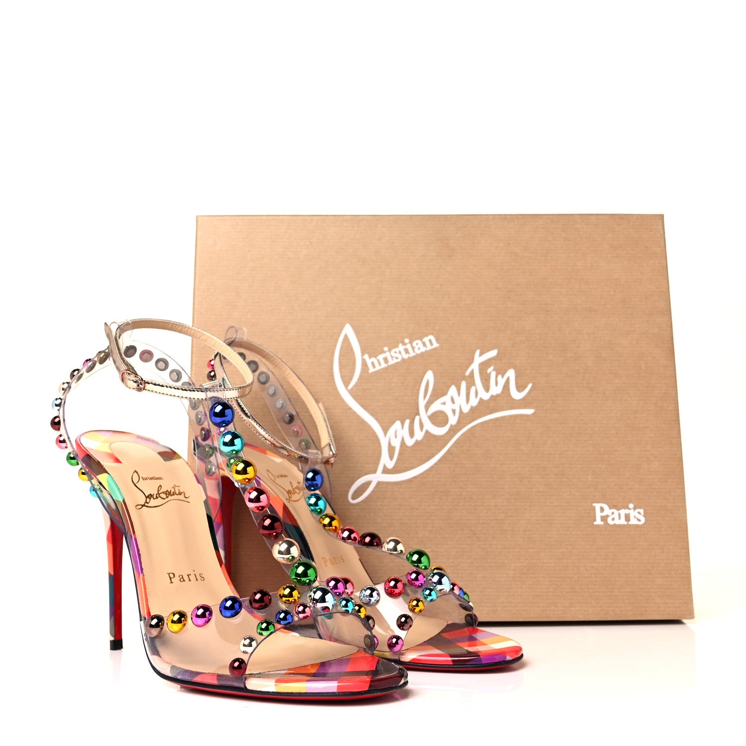 Christian Louboutin Patent PVC Faridaravie 100 Sandals 39 Multicolor 8 of 8
