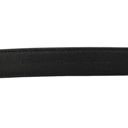 Saint Laurent Grained Calfskin Monogram Cassandre Extra Thin Square Buckle Belt 80 32 Black 5 of 6