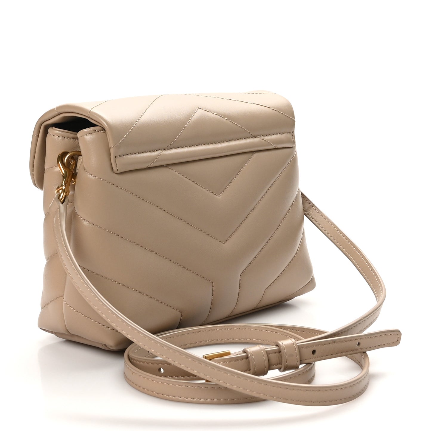 Calfskin Y Quilted Monogram Toy Loulou Crossbody Bag Dark Beige