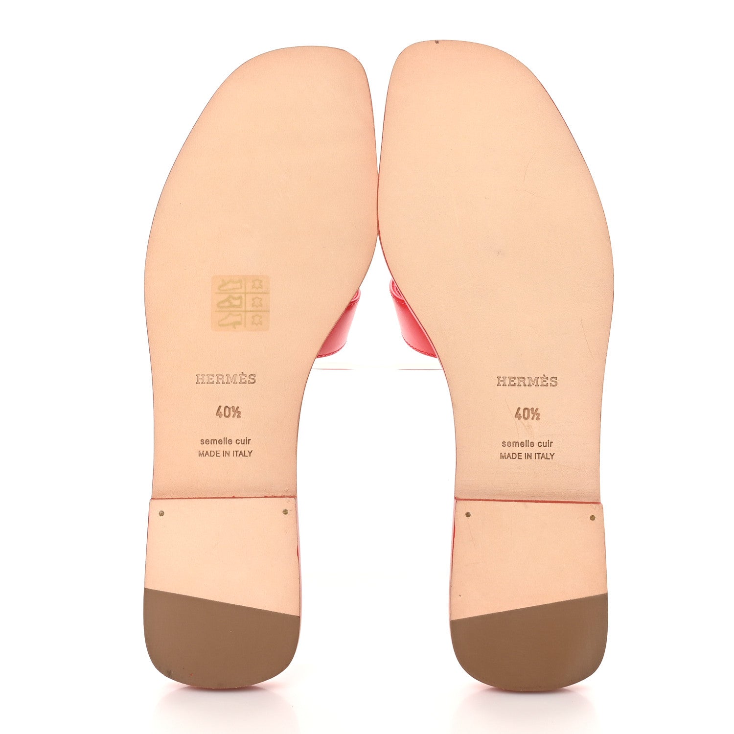 Hermes Calfskin Oran Sandals 40 Rouge Bali 6 of 10