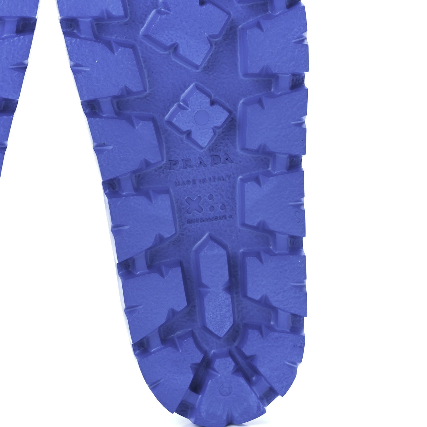 EVA Rubber Triangle Logo Embossed Womens Lug Sole 20mm Slide Sandals 37 Azzurro