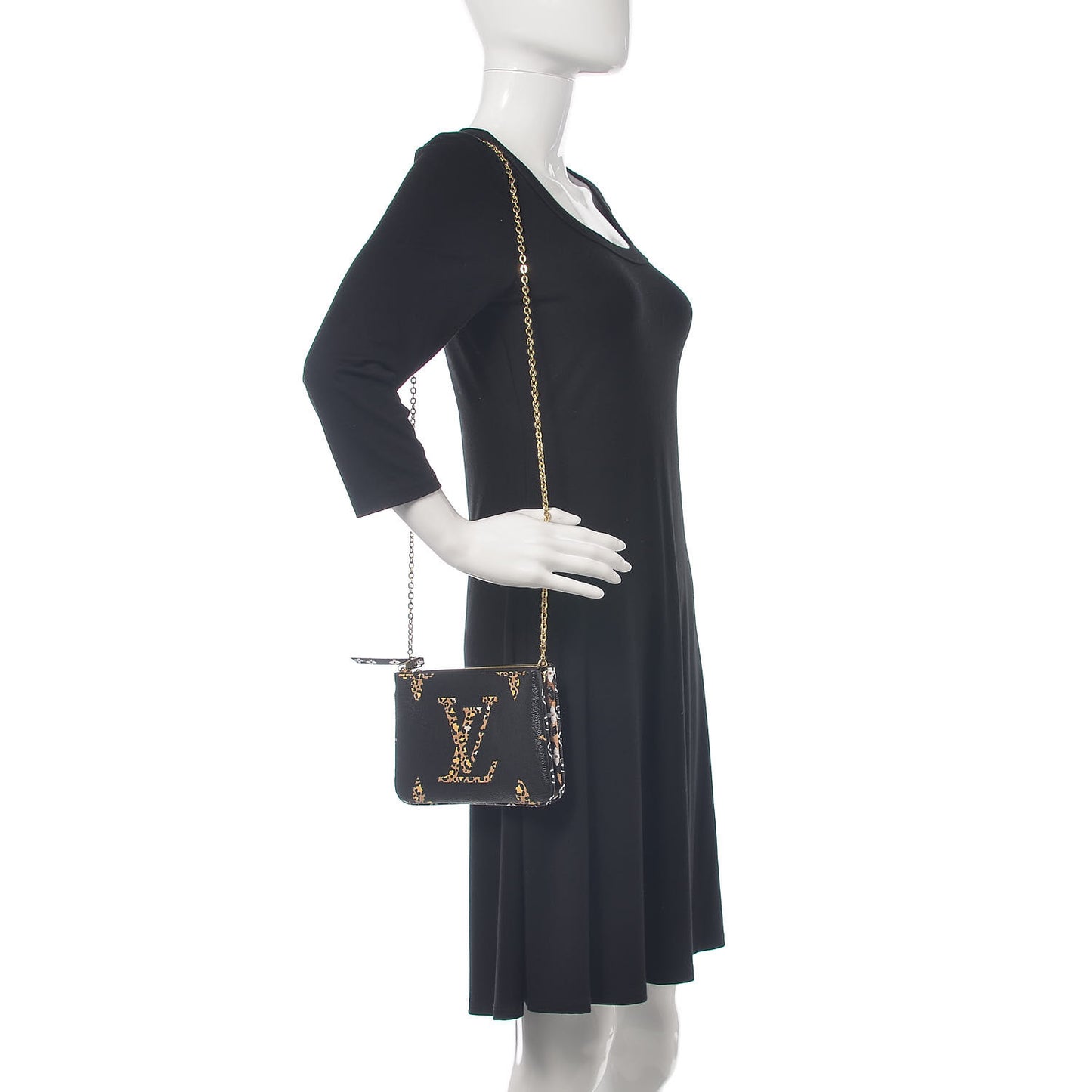 Monogram Giant Jungle Pochette Double Zip Black