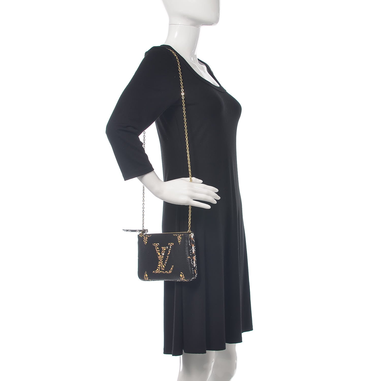 Louis Vuitton Monogram Giant Jungle Pochette Double Zip Black 2 of 10