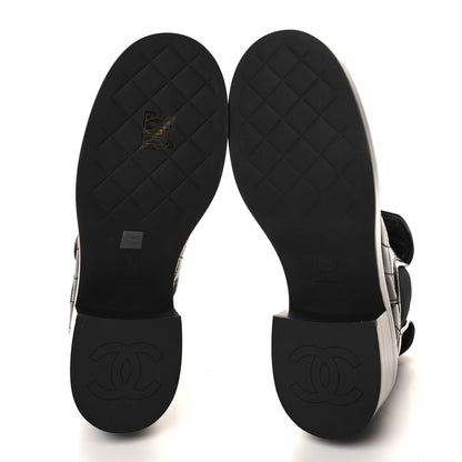 Chanel Lambskin Quilted Cap Toe CC Turnlock Booties 37 Black 5 of 9