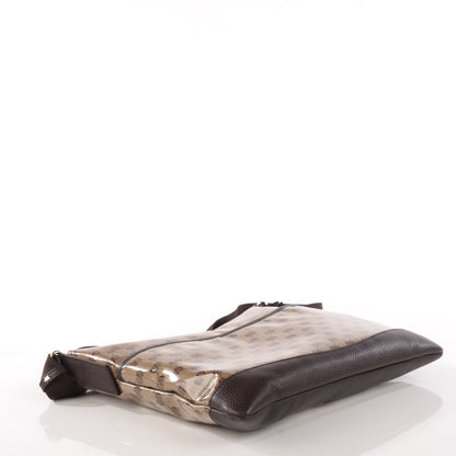 Gucci Crystal Monogram Medium Flat Messenger Bag Dark Brown 4 of 8