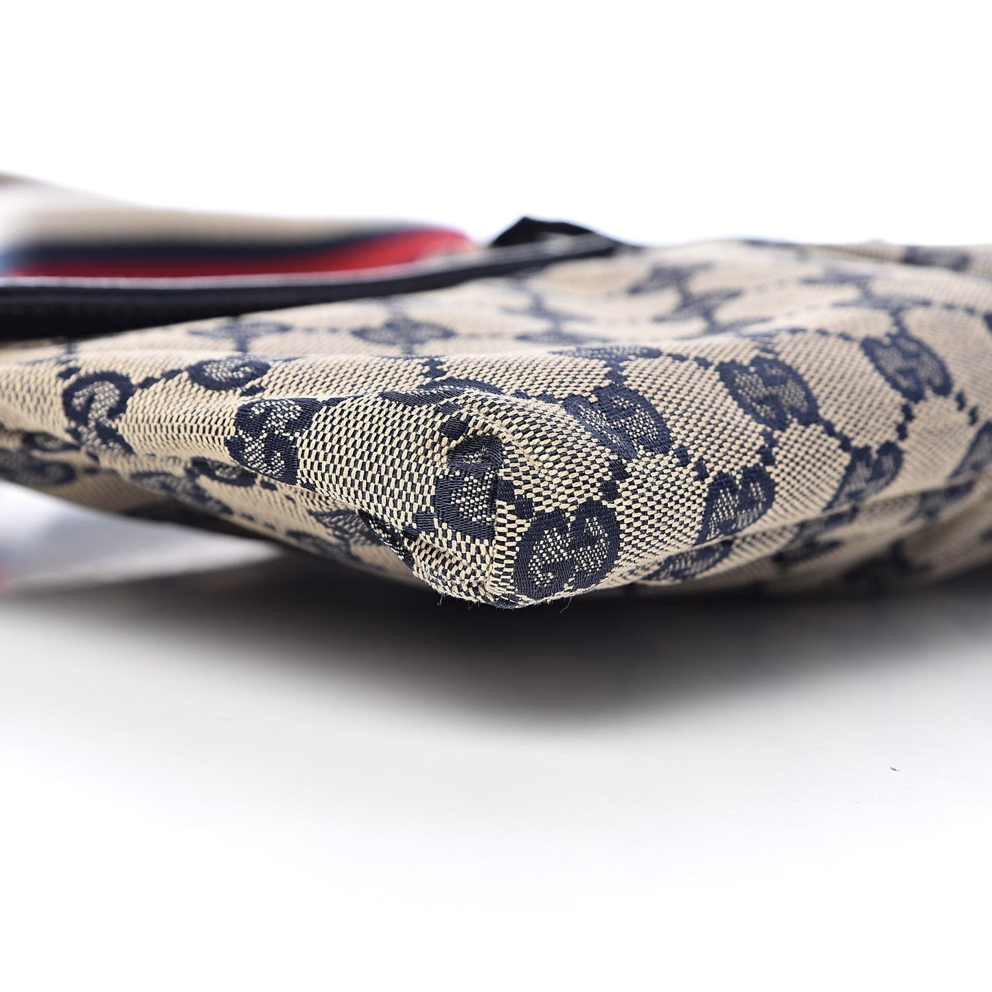 GG Monogram Web Double Pocket Belt Bag Navy