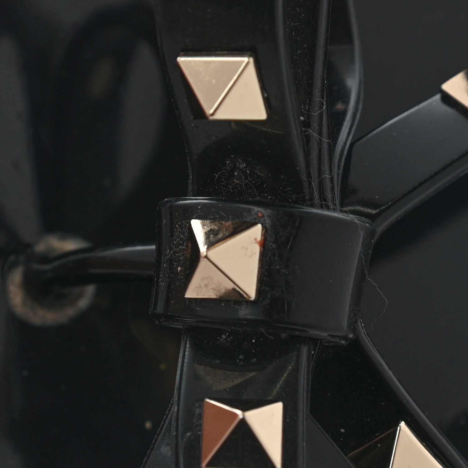 Valentino Garavani PVC Jelly Rockstud Bow Thong Sandals 38 Black 9 of 11