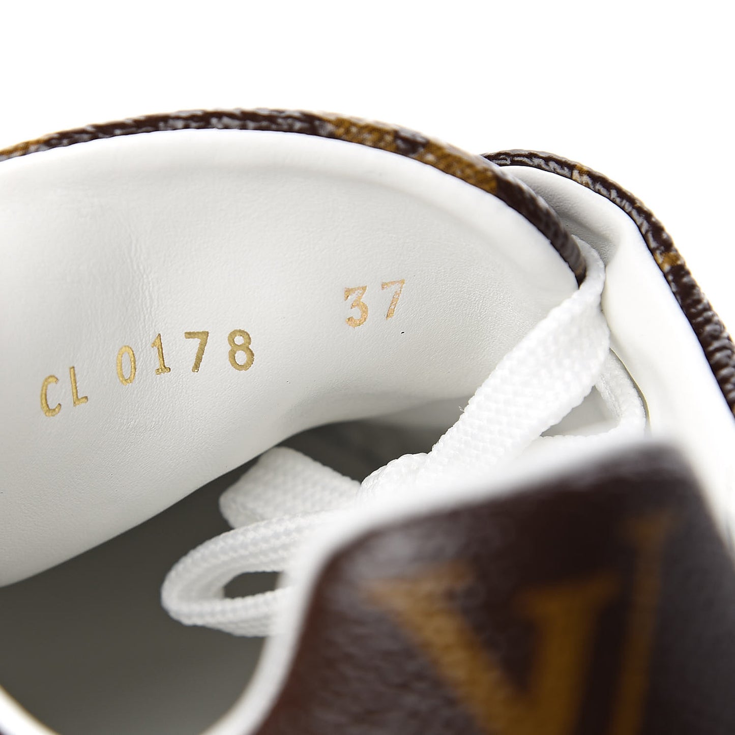 Calfskin Monogram LV Black Heart Sneakers 37 Cacao
