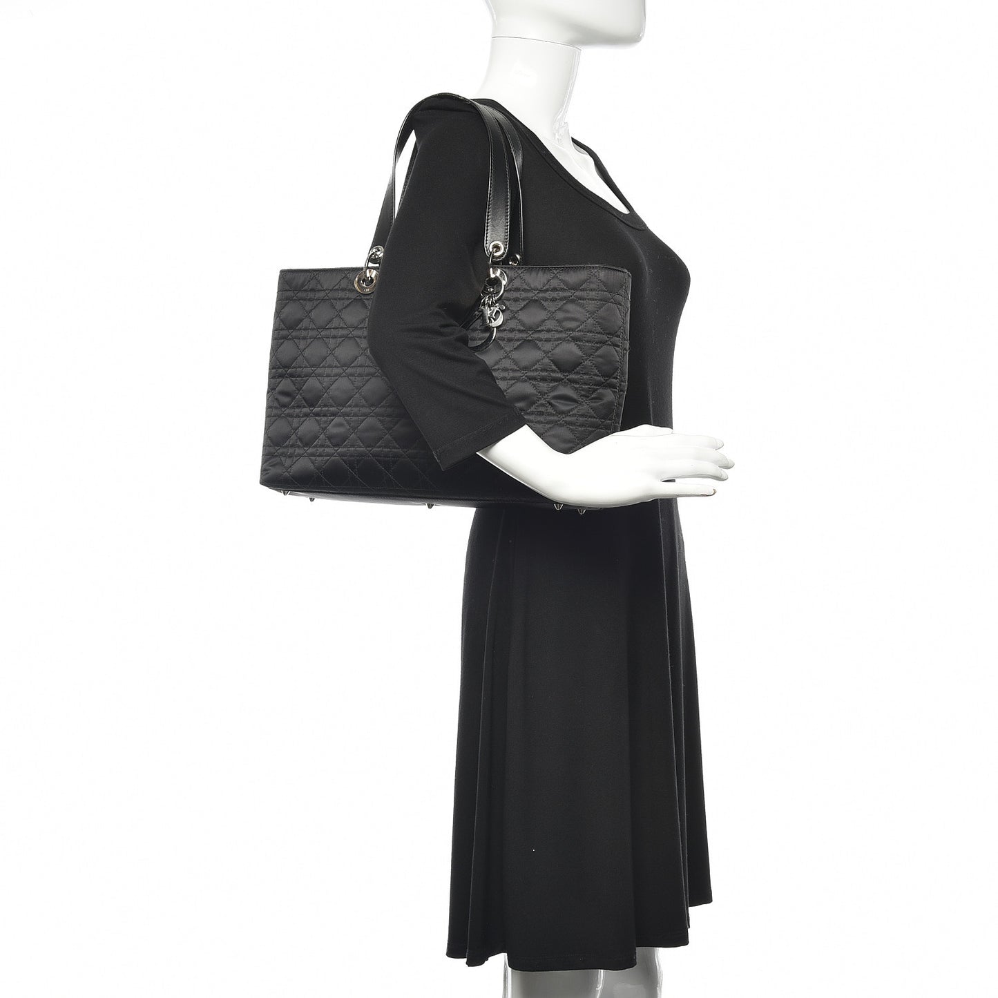 Nylon Cannage Tote Black