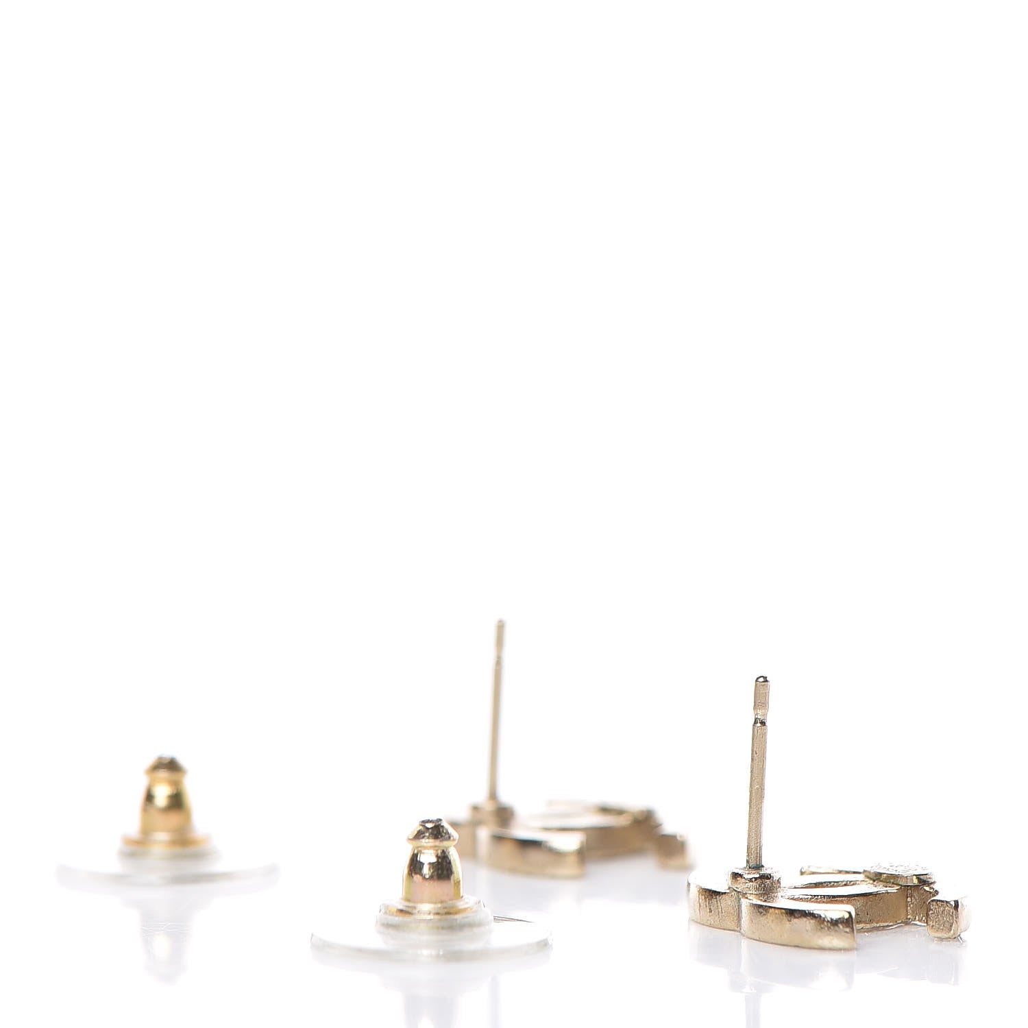 Chanel Crystal CC Earrings Gold 4 of 4