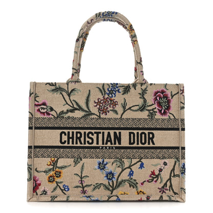 Christian Dior Raffia Embroidered Petites Fleurs Medium Book Tote Natural 1 of 10
