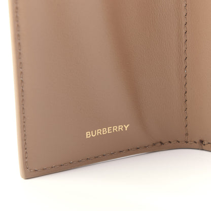Burberry Grained Calfskin Monogram Double Flap Lark Wallet Beige 8 of 10