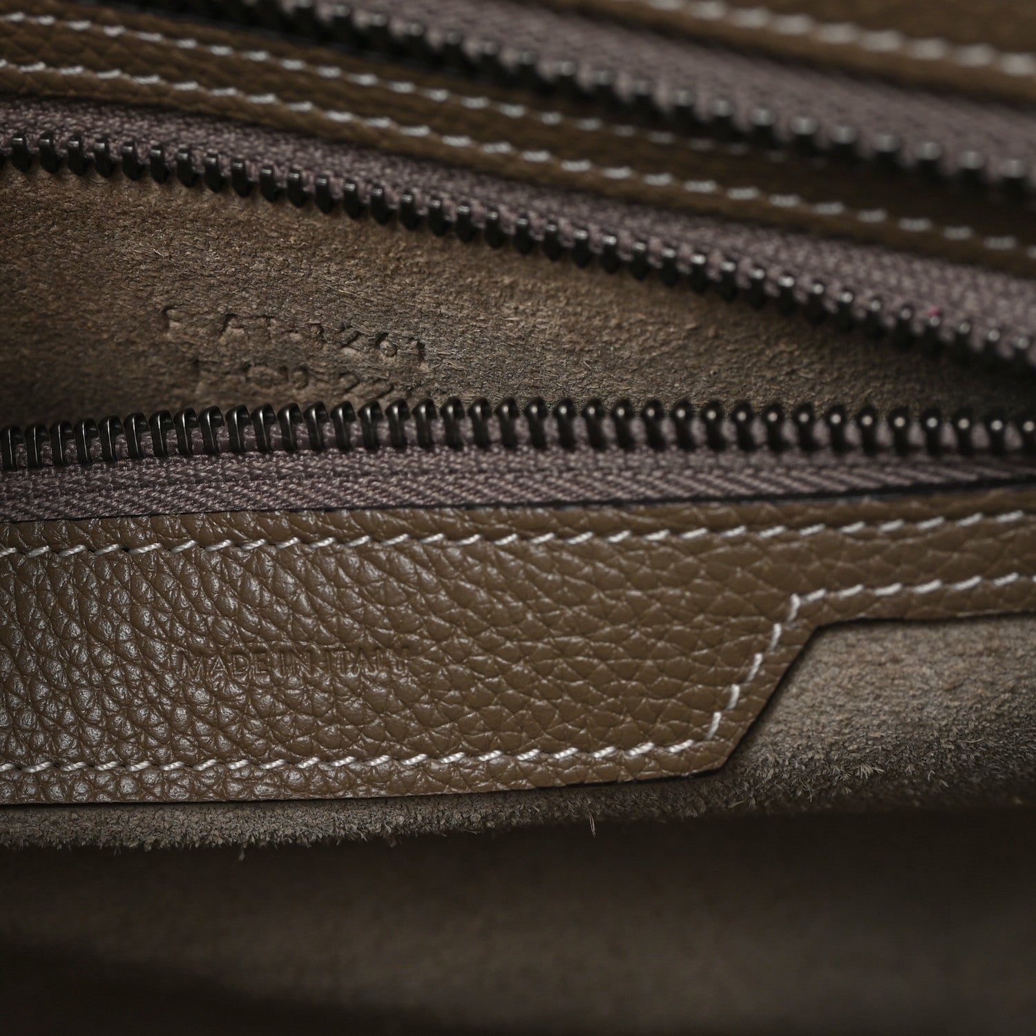 Celine Drummed Calfskin Micro Luggage Souris 6 of 10