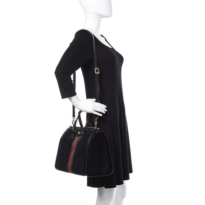 Gucci Suede Patent GG Web Medium Ophidia Tote Bag Black 2 of 11