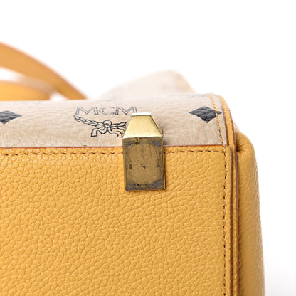 MCM Visetos Medium Corina Shoulder Bag Beige Yellow 11 of 13