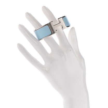 Hermes Enamel Clic Clac H Wide Bracelet PM Bleu Atoll 2 of 5