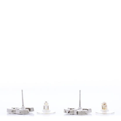Chanel Crystal CC Earrings Silver Black 4 of 5