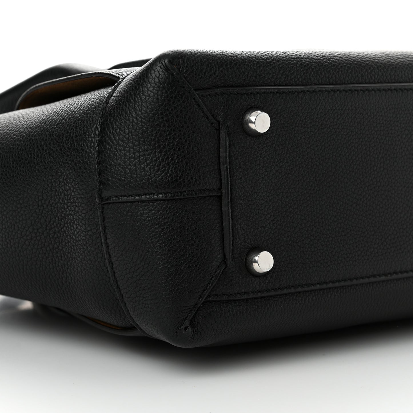 Grained Calfskin Maxi Intrecciato Medium Arco Black