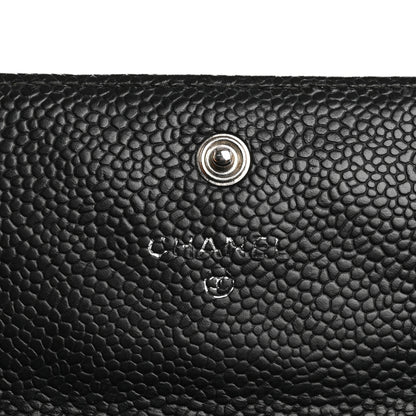 Chanel Caviar Quilted Large Gusset Flap Wallet Black 6 of 12