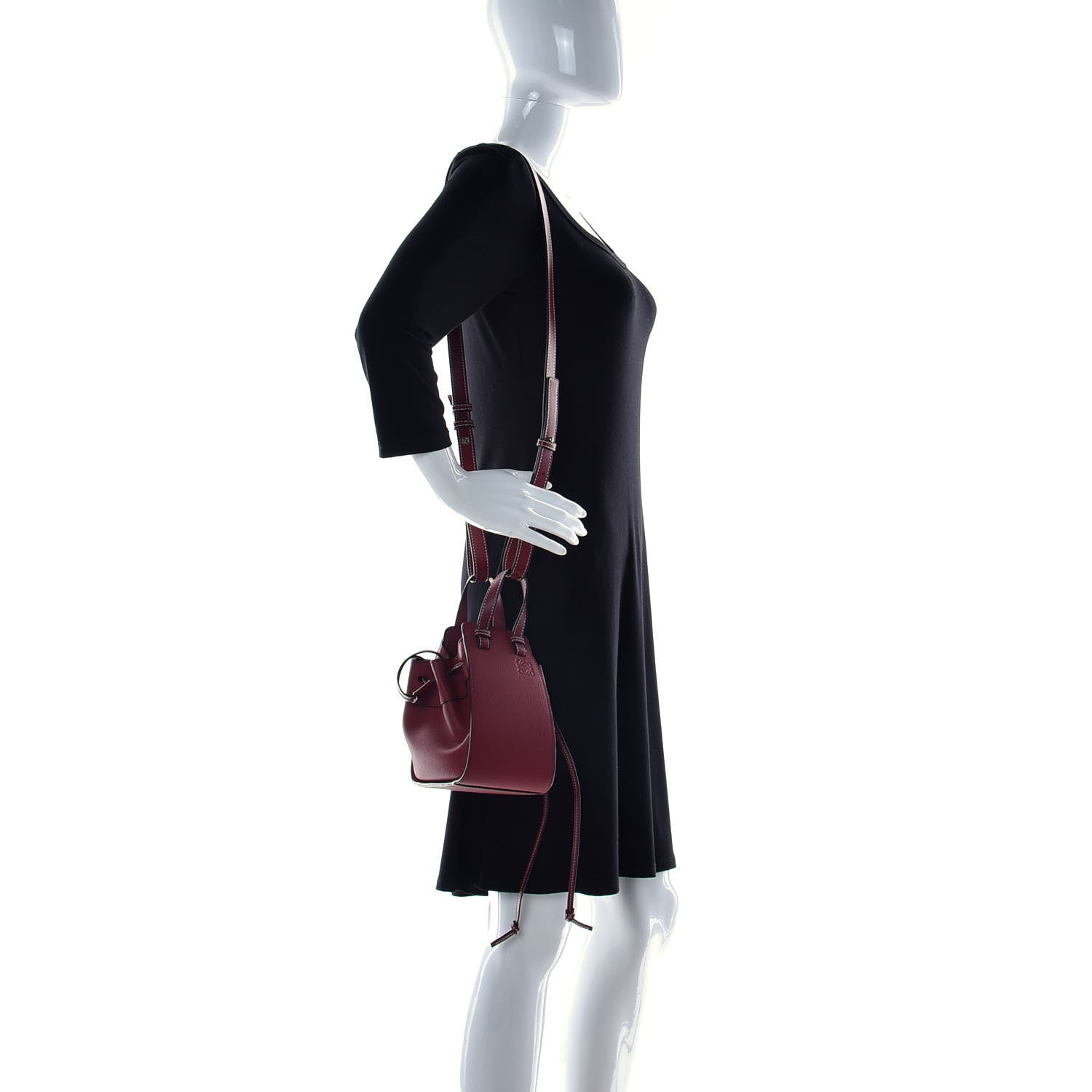 Loewe Calfskin Mini Hammock Shoulder Bag Dark Red 2 of 9