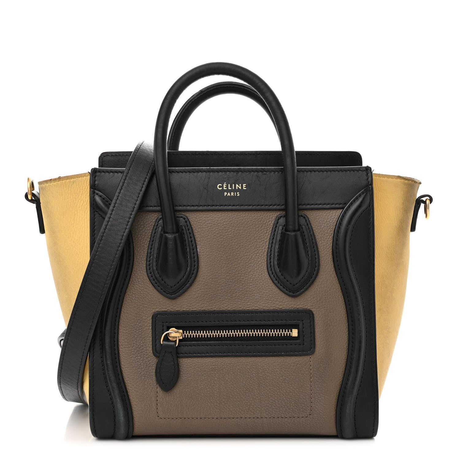 Celine Nubuck Smooth Calfskin Nano Tri-Color Luggage Desert 1 of 22