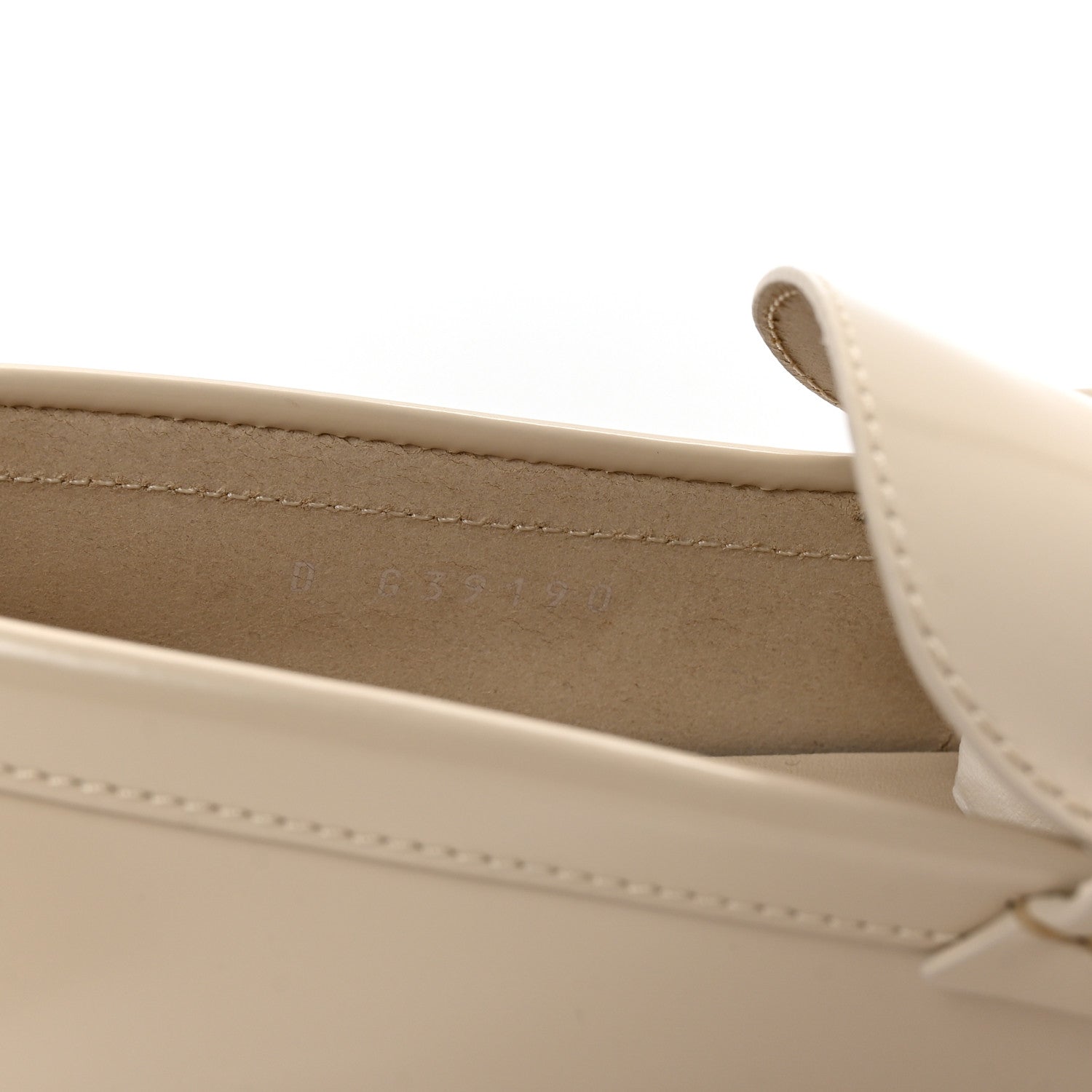 Chanel Shiny Calfskin Logo Loafers 38.5 Light Beige 9 of 10