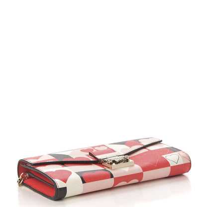 MCM Calfskin Heart Print Large Patricia Wallet On Chain Multicolor 4 of 10