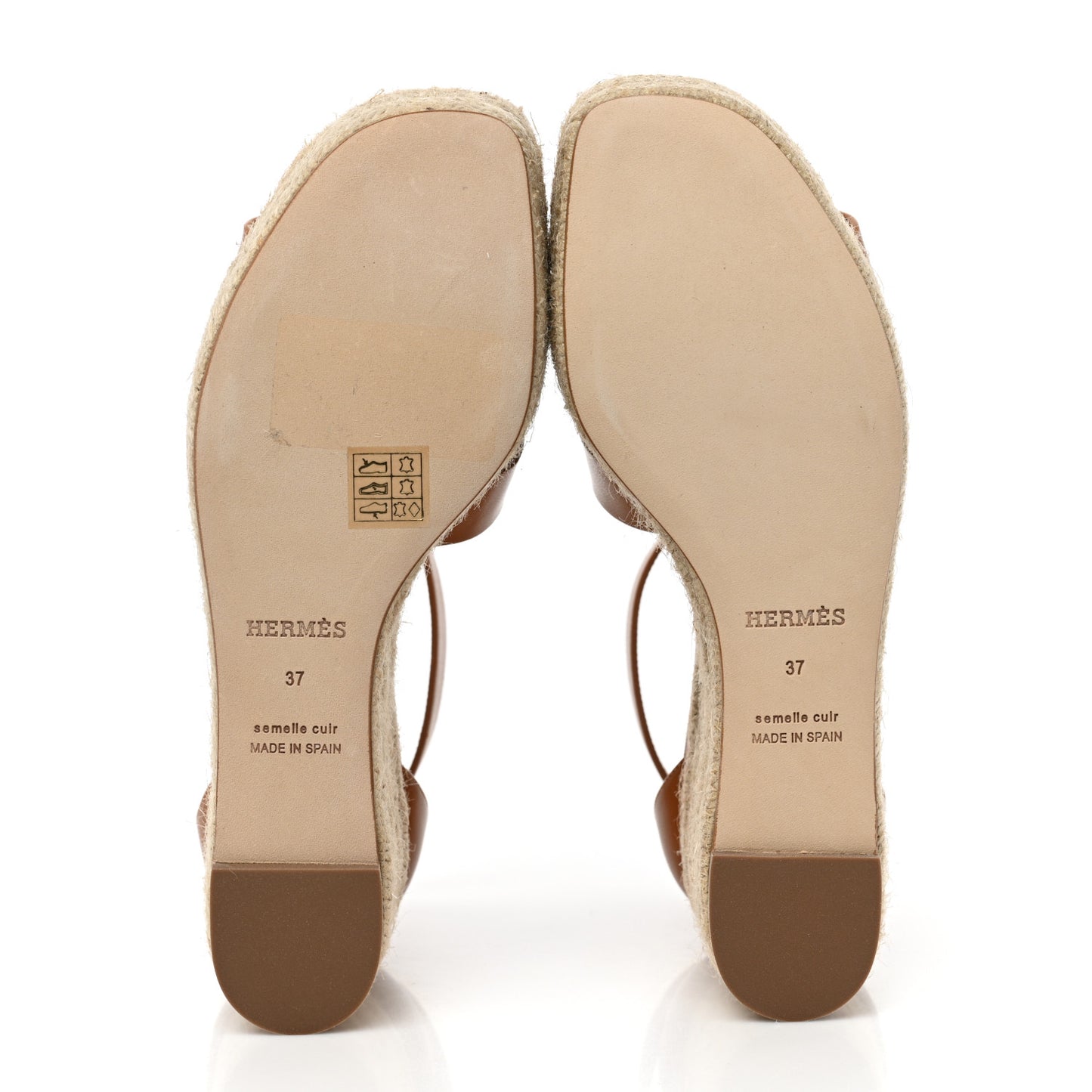 Goatskin Elda Espadrille Wedge Sandals 37 Natural