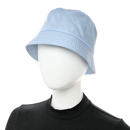Prada Re-Nylon Metal Triangle Logo Womens Bucket Hat M Celeste 2 of 8