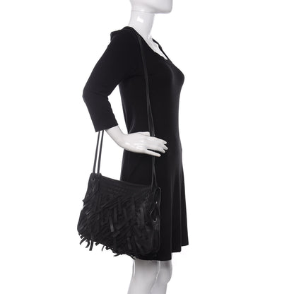 Bottega Veneta Nappa Intrecciato Palio Fringe Messenger Black 2 of 11