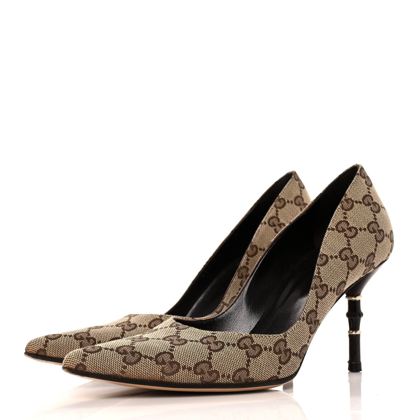 Monogram Malaga Kid Pumps 7 Biege Ebony Cocoa